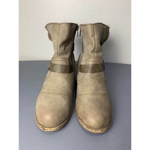Womens Ankle Boots With Side Zipper & Buckle Detail Size 7.5 - Picture 2 of 8